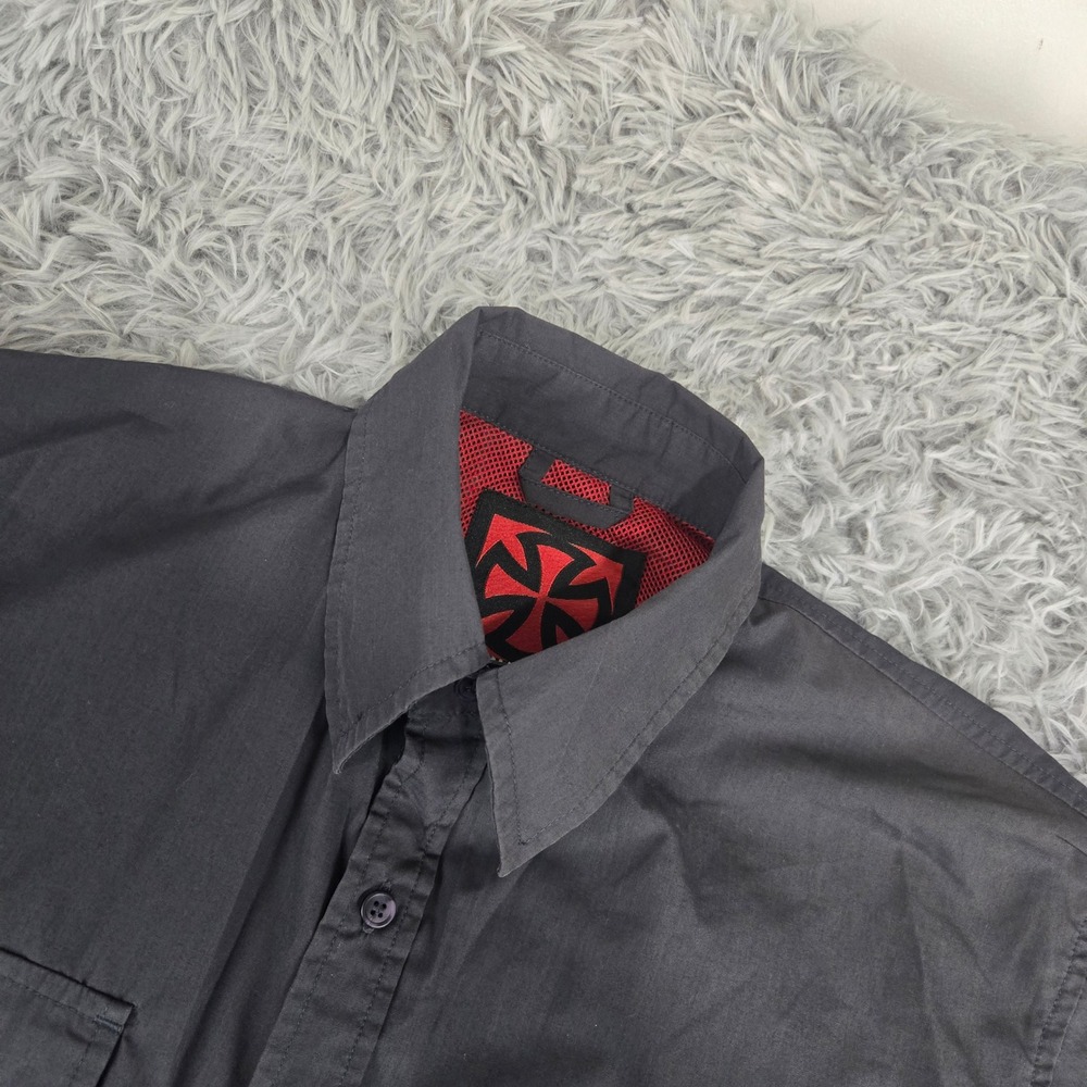 Independent Truck Company Work Shirt Mens Small Gray Excellent Short Sleeve Logo